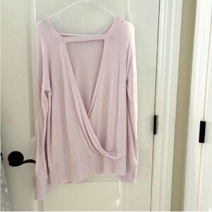 Athleta Lavender Lilac Pullover Open Back Yoga Sweatshirt Tunic